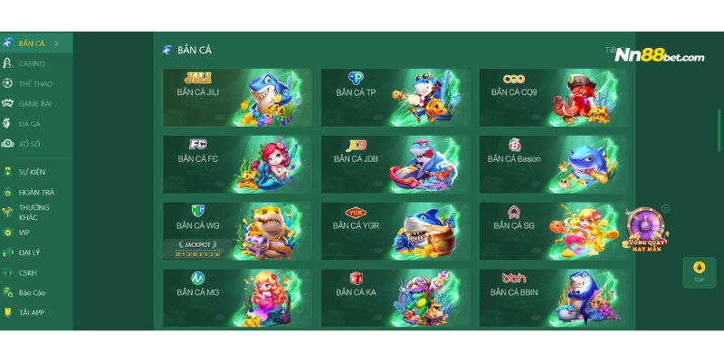 Top các game bắn cá online cực chiến tại sân chơi cá cược Nn88